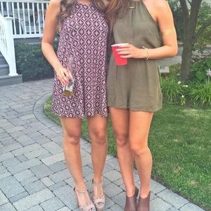 Maroon Printed Dress